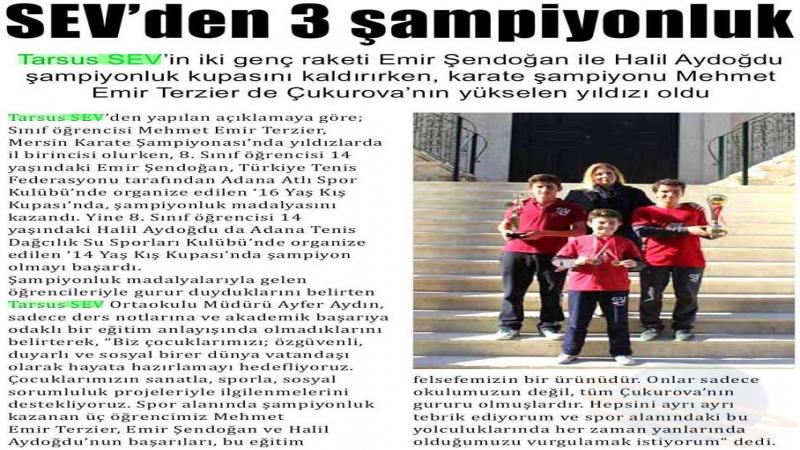 TARSUS SEV'DEN ŞAMPİYONLUK