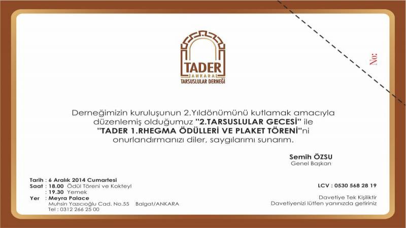 TARSUSLULAR GECESİ DAVETİ