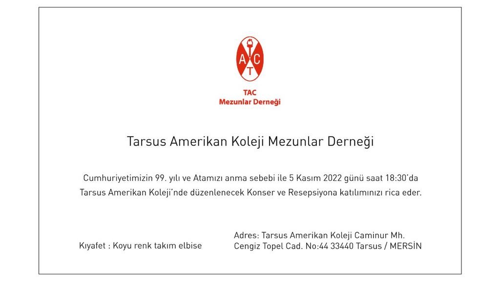 5 Kasım Cumhuriyet Resepsiyonu TAC Kampüste
