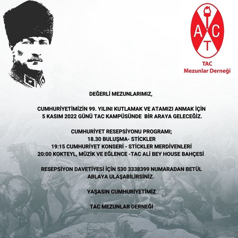Cumhuriyet Resepsiyonu - 5 Kasım TAC Kampüste